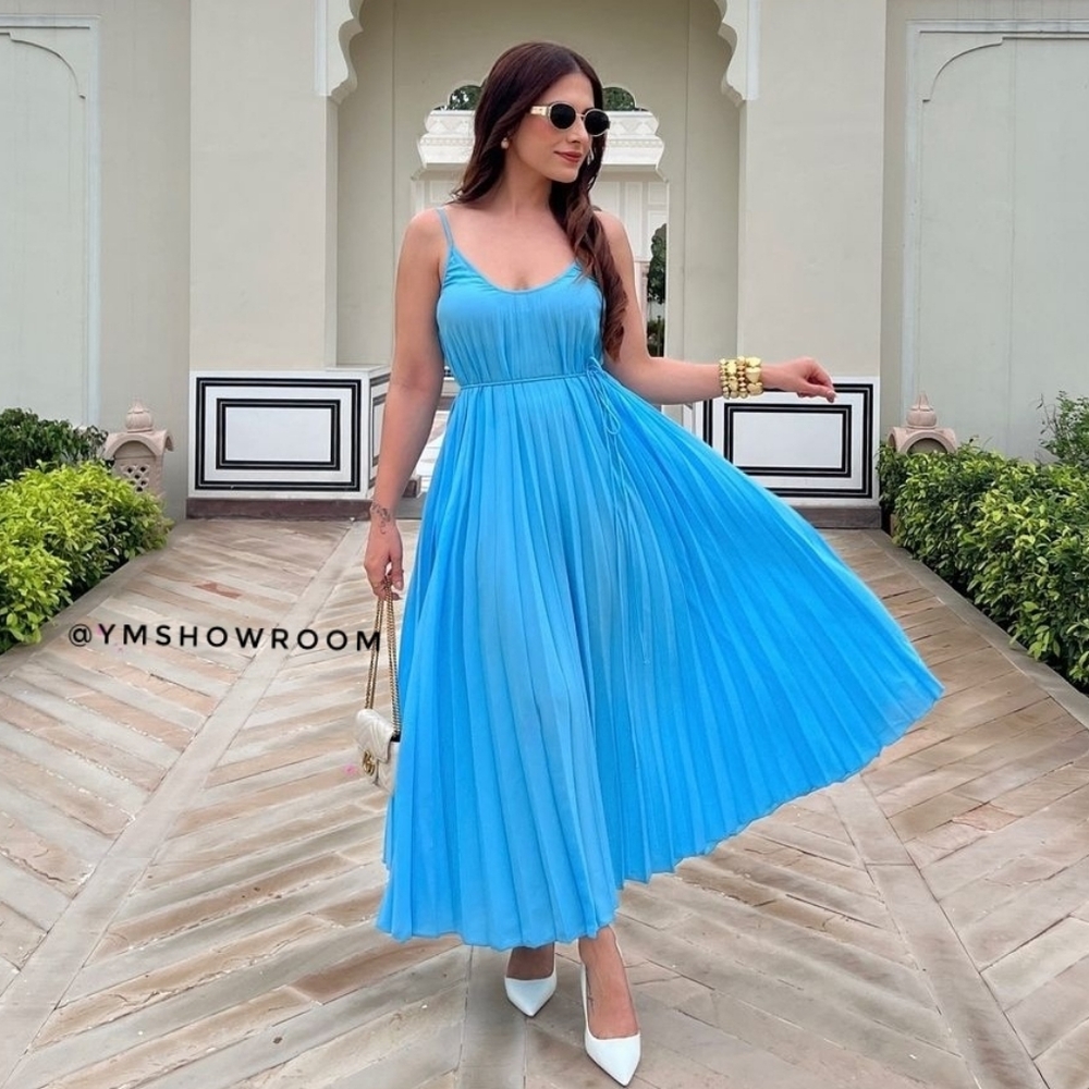 MANGO Pleated midi dress